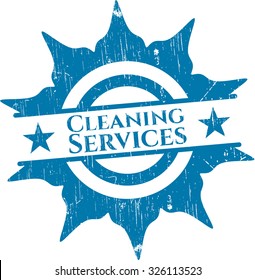 Sello de textura gruesa de goma de los servicios de limpieza