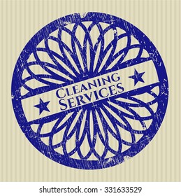Sello de textura gruesa de goma de los Servicios de limpieza