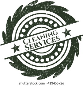Sello de textura gruesa de goma de los servicios de limpieza