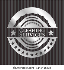 Cleaning Services silver shiny badge