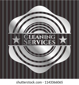 Cleaning Services silver shiny badge