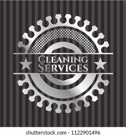 Cleaning Services silver shiny emblem