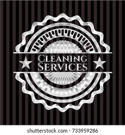 Cleaning Services silvery emblem or badge