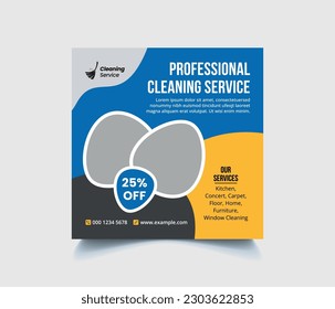 Cleaning services social media instagram post template design