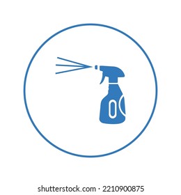 Icono de la botella de spray para servicios de limpieza | Icono de versión circular |