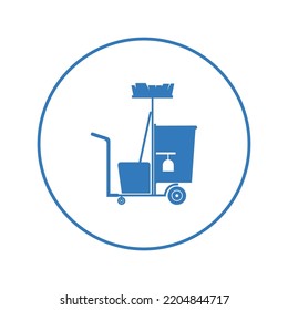 Cleaning Services Trolley Cart Icon | Circle Version Icon |