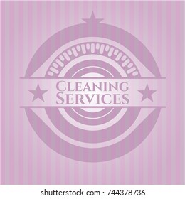 Cleaning Services vintage pink emblem