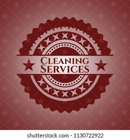 Cleaning Services vintage red emblem