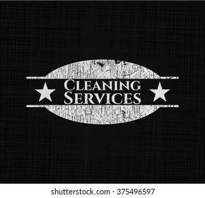 Cleaning Services written with chalkboard texture