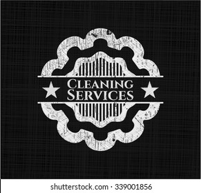 Servicios de limpieza escritos en una pizarra