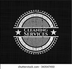 Cleaning Services written on a blackboard