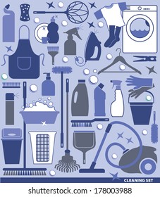 Cleaning set icon.
