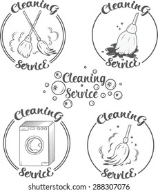 cleaning set illustrations eps 10