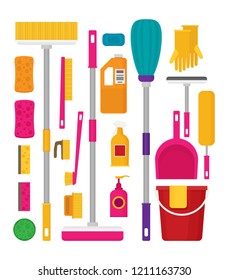 Cleaning set, isolate, flat design