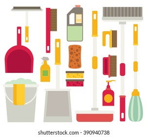 Cleaning set, isolate, flat design