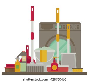 Cleaning set, isolate, flat design