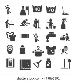 cleaning set on white background