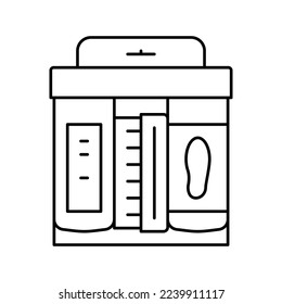 Putz Schuhpflegekit Linie Symbol Vektorgrafik. Putz-Schuhputzschild. isoliertes Kontursymbol