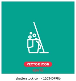 Cleaning Sign Vector Icon Illustration For Web And Mobile App.Ui/Ux.Green Backround.Premium Quality.