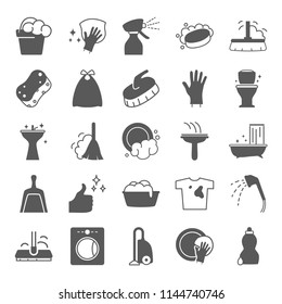 Cleaning simple icons set for web and mobile design
