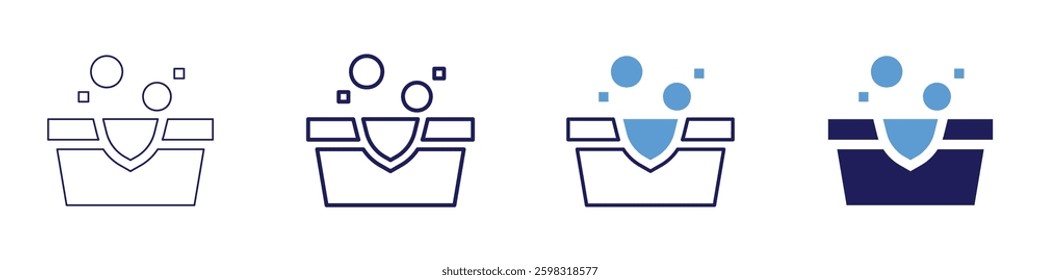 Cleaning sink drain icon in 4 different styles. Thin Line, Line, Bold Line, Duotone. Duotone style. Editable stroke.