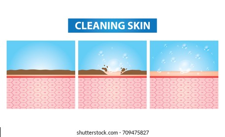 Cleaning skin vector illustration