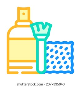 cleaning small kit color icon vector. cleaning small kit sign. isolated symbol illustration