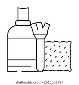 cleaning small kit line icon vector. cleaning small kit sign. isolated contour symbol black illustration