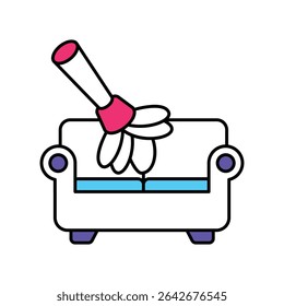 Cleaning Sofa Vector Filled outline illustration style icon. EPS 10 file 