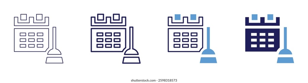 Cleaning specialists icon in 4 different styles. Thin Line, Line, Bold Line, Duotone. Duotone style. Editable stroke.