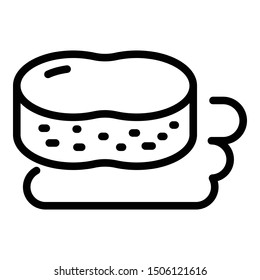 Cleaning sponge floor icon. Outline cleaning sponge floor vector icon for web design isolated on white background