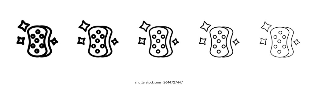 Cleaning sponge icon flat illustration set logo