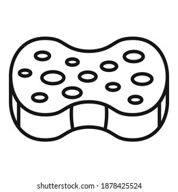 Cleaning sponge icon. Outline cleaning sponge vector icon for web design isolated on white background