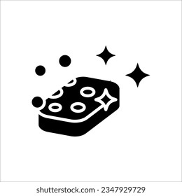 Icono lineal de la esponja de limpieza. Esponja de cocina. Ilustración de línea delgada sobre fondo blanco. Limpieza de superficie, desinfección.