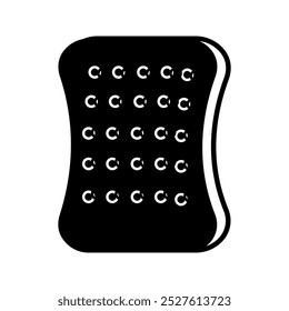 Cleaning sponge linear icon on white background