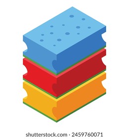 Cleaning sponges icon isometric vector. Clean home care. Service equipment