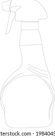 Cleaning Spray Bottle Doodle. Vector Illustration.