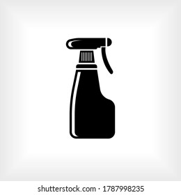 Icono de la botella de aerosol de limpieza. Símbolo de equipo de trabajo doméstico - Vector.