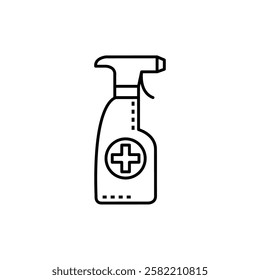 Cleaning Spray Bottle Icon line