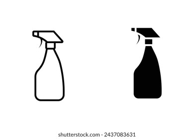 Icono de botella de spray de limpieza sobre fondo blanco