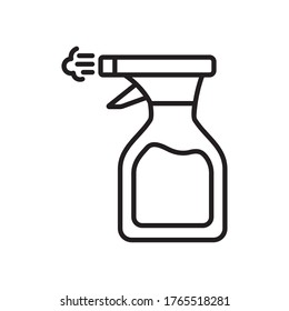 cleaning spray bottle icon over white background, line style, vector illustration