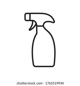 cleaning spray bottle icon over white background, line style, vector illustration