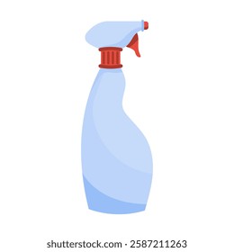 Cleaning spray bottle icon. Single blue plastic bottle with a trigger nozzle. Used for household cleaning and disinfection