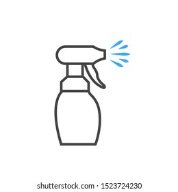 Cleaning spray bottle icon vector. Plastic bottle for cleaning. Cleaning spray illustration for web, infographics isolated on white background. Cleaner icon