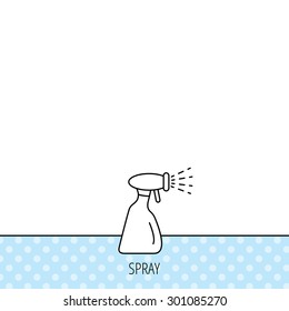 Cleaning spray bottle icon. Washing tool sign. Circles seamless pattern. Background with icon. Vector