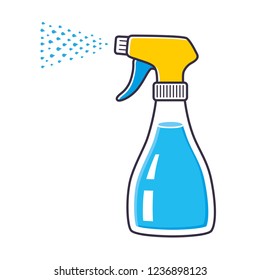 Cleaning spray bottle isolated