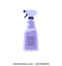 cleaning spray bottle isolated on white background, cleaning detergent and disinfectant product, flat vector illustration