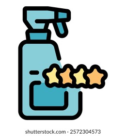 Cleaning spray bottle receives five star rating, highlighting its exceptional cleaning power and effectiveness