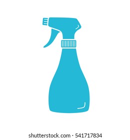 Cleaning spray bottle silhouette icon isolated.