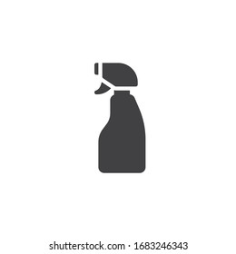 Icono del vector del frasco de limpieza. signo plano relleno para concepto móvil y diseño web. Icono de glifo detergente del pulverizador. Símbolo, ilustración del logotipo. Gráficos vectoriales